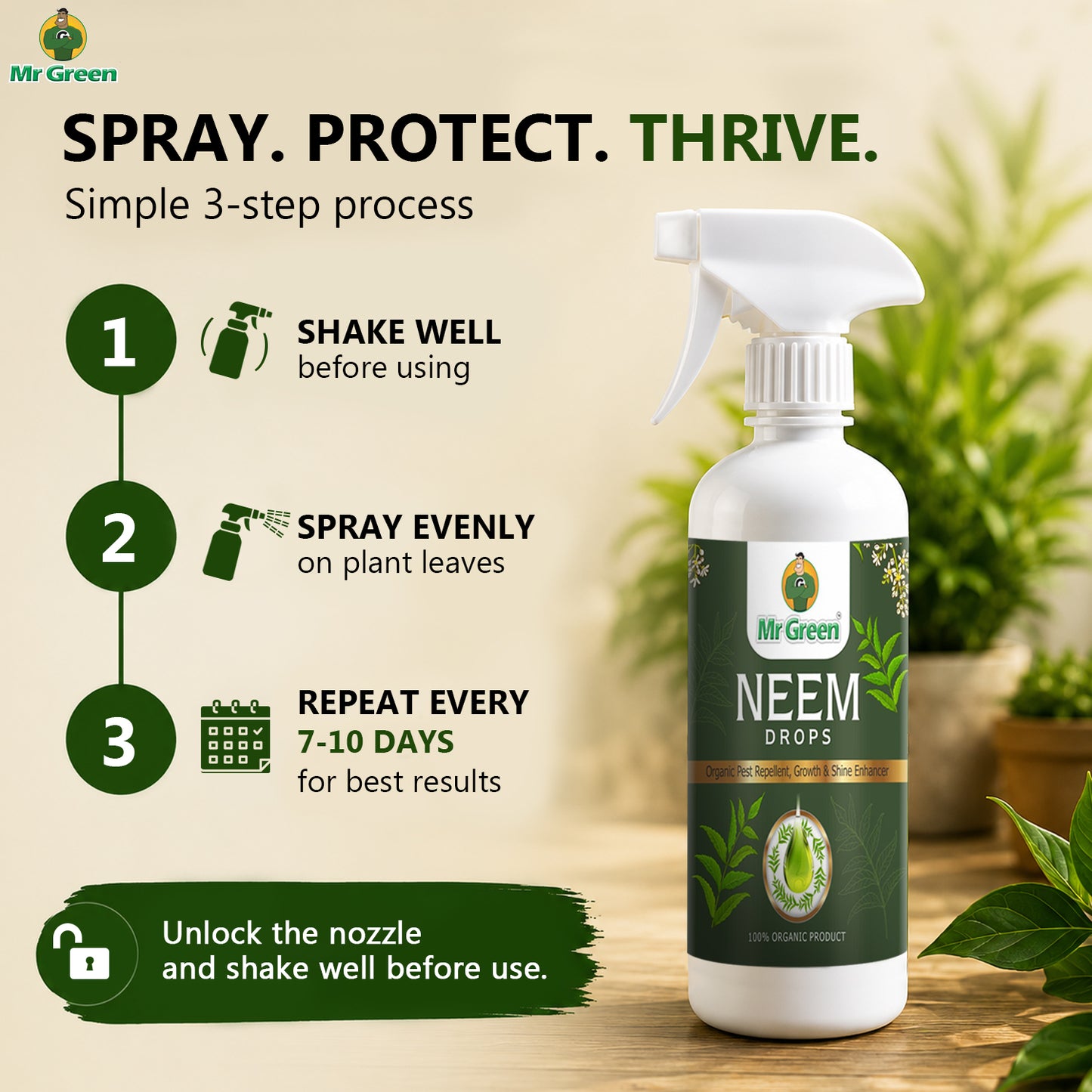 Mr Green Neem Drops Spray for Pest-Free Indoor & Outdoor Plants