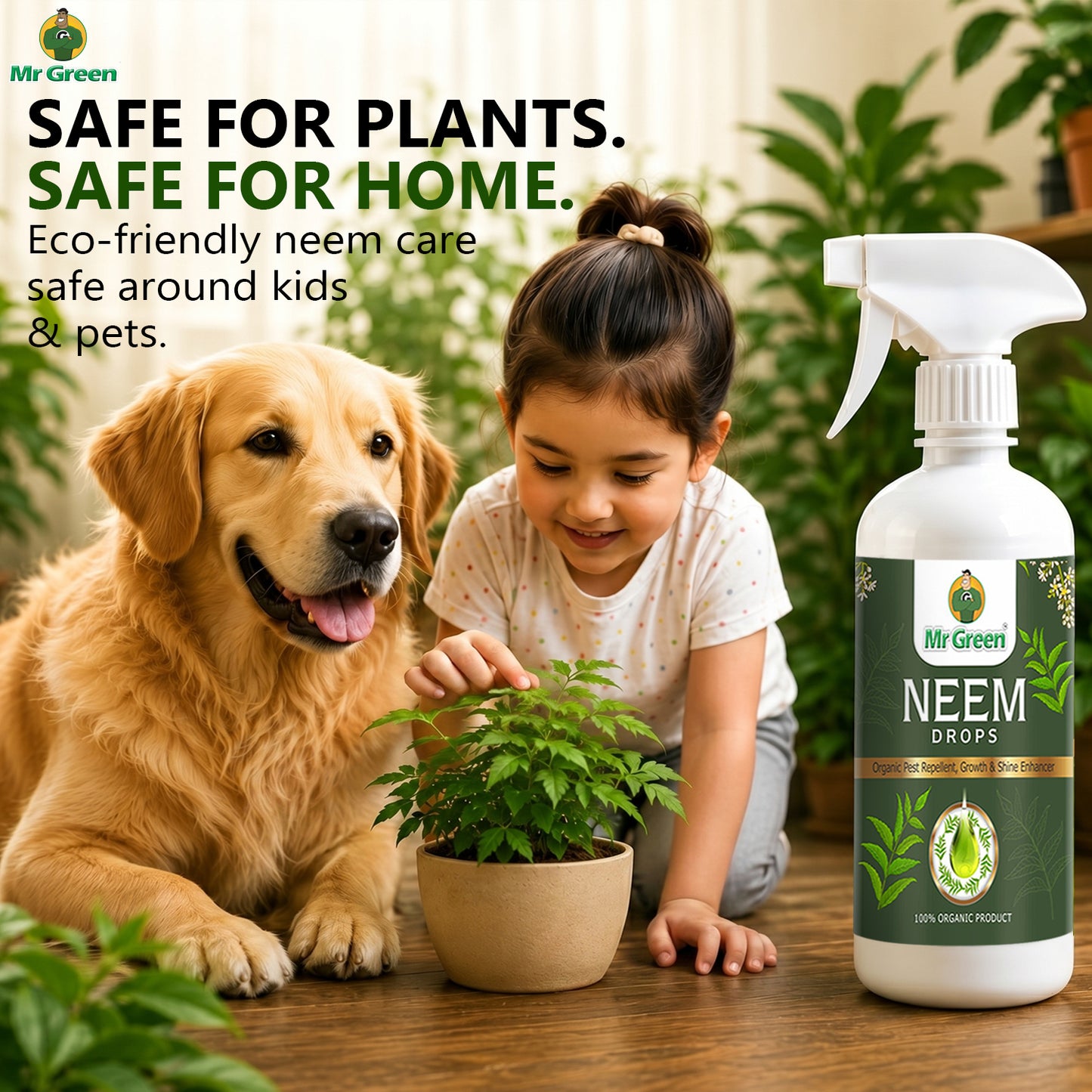Mr Green Neem Drops Spray for Pest-Free Indoor & Outdoor Plants
