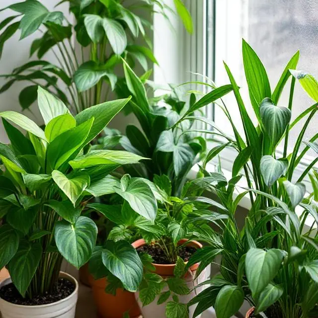 indoor plants green and healthy